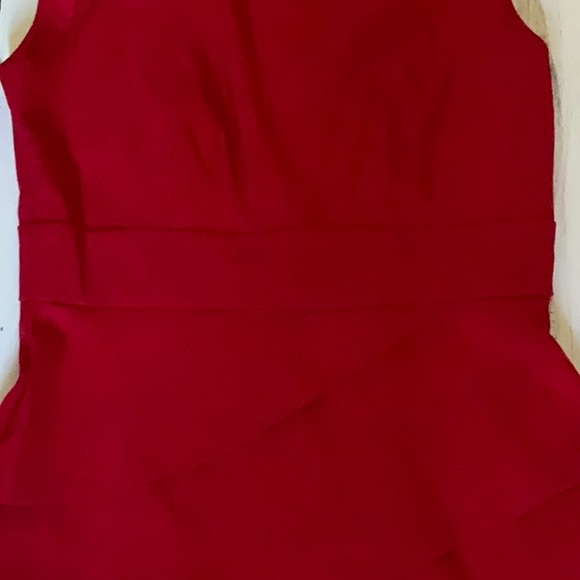Red mid length dress with embellished collar - Picture 3 of 6